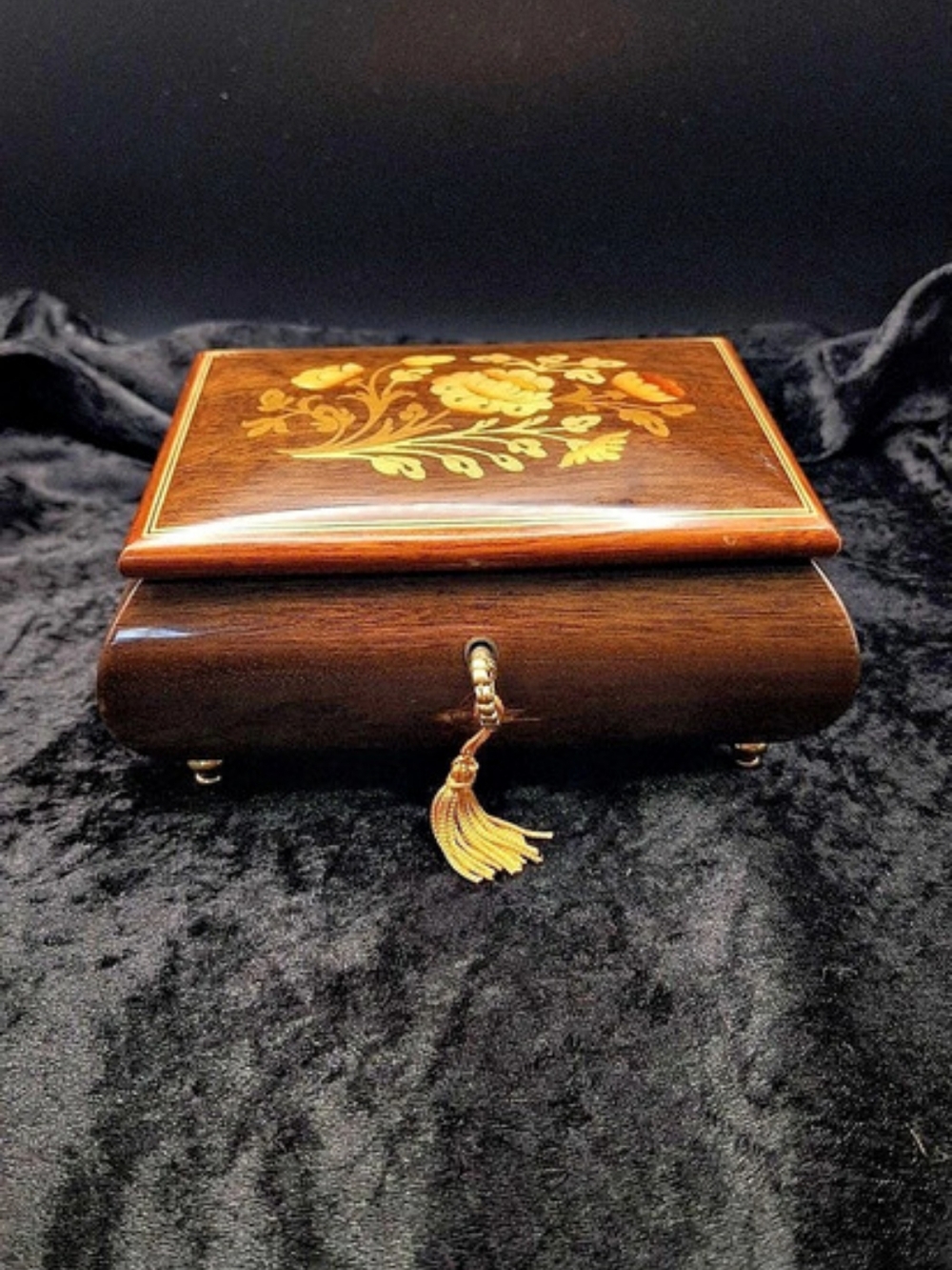 Torna a Surriento Floral Wooden Music Box
